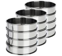 Anillo de huevo, 12 pcs anillos de sorberio de 4 pulgadas anillo de muffin inglesa acero inoxidable redondo doble enrollado para cocinar huevos para hornear pasteles de galletas
