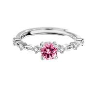 Anillo de imitación de plata S925 con moissanite chapado en platino para mujer, A, Cobre, Sin piedra preciosa