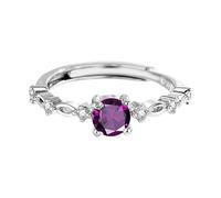Anillo de imitación de plata S925 con moissanite chapado en platino para mujer, A, Cobre, Sin piedra preciosa