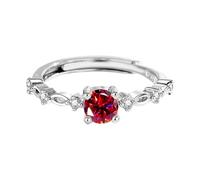 Anillo de imitación de plata S925 con moissanite chapado en platino para mujer, A, Cobre, Sin piedra preciosa