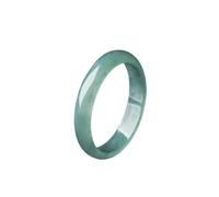 Anillo de Jade Natural para mujeres y hombres, anillos de Jade de buena suerte verde claro, anillo de banda de Jade delgado certificado, regalo de joyería Simple(20mm)