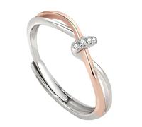 Anillo de la eternidad de la madre y la hija, anillo de plata del nudo del amor, anillos de dedo abiertos ajustables, a mi hija anillo de plata esterlina (1pc)