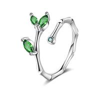 Anillo de la Hoja, Anillo Del Árbol de la Vida para Mujer, Anillo De Plata De Ley Con Forma De Hoja, Anillo de Plata de ley Árbol de la Vida para Mujer, Regalo para La Navidad El Cumpleaños