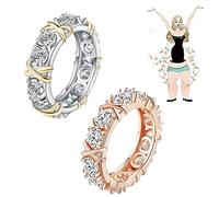 Anillo de linfvidad de magnetología de moissanita, anillo cruzado de moissanita X, desatasca el torrente sanguíneo y los ganglios linfáticos, anillos de circonita magnética para pérdida de peso (8,