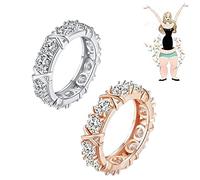 Anillo de linfvidad de magnetología de moissanita, anillo cruzado de moissanita X, desatasca el torrente sanguíneo y los ganglios linfáticos, anillos magnéticos de circonita para pérdida de peso (10,