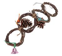 Anillo de Loro de Juguete, Anillo de pájaro, Juguete de Columpio, Anillos masticables Tejidos a Mano, Juguete para pájaros, Rama de Manzana, Seguro, no tóxico, Columpio Colgante (4 Anillos)