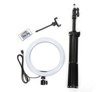 Anillo de luz con trípode, luz de vídeo ultrabrillante, luz LED suave regulable con temperatura de color ajustable, control por aplicación,