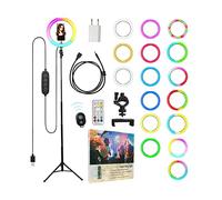 Anillo de Luz Con Trípode Para Teléfono Móvil USB 29,5 cm - Enchufe Europeo, Cable de Extensión y Control Remoto Para Selfie y Youtube (Trípode de 145 cm)