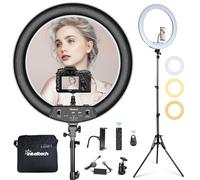 Anillo de luz de 21 pulgadas con trípode y soporte para teléfono para Vlog, YouTube Video, 3000 K-6000 K, anillo de luz LED bicolor regulable para maquillaje, selfie, cámara, control con control