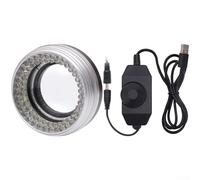 Anillo de luz de 72 LED compatible con microscopio HW241, cuenta con cuerpo de metal, resistencia al calor, iluminación uniforme para aplicaciones industriales y académicas