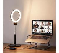Anillo de luz de escritorio de 5 pulgadas con soporte para videoconferencias, anillo de luz portátil para reuniones de zoom, selfie, transmisión, maquillaje, filmación