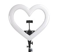 Anillo de Luz LED con Forma de Corazón, Anillo de Luz LED Giratorio USB de 19 Pulgadas para Arte de Uñas (Enchufe Europeo)