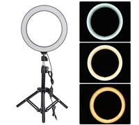 Anillo de Luz LED de 10 Pulg - Anillo de Luz LED de Escritorio con Tornillo Universal de 1/4 '' - para Portátiles/PC/Fuentes de Alimentación/Cargadores USB/Fuentes de Alimentación