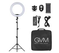 Anillo de luz LED GVM con trípode 48 cm, 3200-5600K Anillo de Selfie Bicolor para fotografía de luz Titok Vlog Youtube Retrato Vlog Selfie Anillo de luz, luz de Video LED, Anillo de luz de fotografía