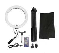 Anillo de luz LED para tocador para maquilladores, diseño de textura de tejido horizontal con control remoto, microfibra tejida jacquard de alta