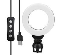 Anillo de Luz LED Regulable con Clip para Video en Vivo en Computadora Portátil, Tableta y PC