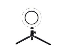 Anillo de luz LED regulable de 6 pulgadas con trípode y soporte para selfies, mini lámpara circular para maquillaje