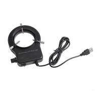 Anillo de luz LED USB ajustable para microscopio, iluminador LED 72/144 con potencia de 5 W, luz blanca 6500-7000K, control de brillo 0-100% para estéreo y monocular