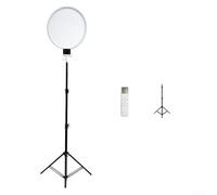 Anillo de luz LED, video regulable para kit de iluminación, panel suave para transmisión en vivo, maquillaje de fotografía, ángulo de brillo ajustable, blanco 45 cm (blanco B)