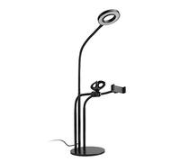 Anillo de luz para selfie con soporte para teléfono móvil, 3 modos de luz, 10 ajustes de brillo para maquillaje en vivo y retransmisión 3 en 1
