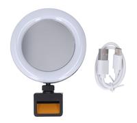 Anillo de luz para selfies con brillo ajustable para vloggers, compatible con carga tipo C, con diseño giratorio de 360 grados, perfecto para