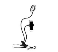 Anillo de luz Regulable, Anillo de luz con Brazo Largo de 360 ° con Soporte para teléfono móvil, luz Selfie, Anillo Modo de 3 Luces para Maquillaje, transmisión en
