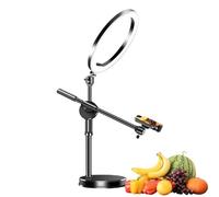 Anillo de luz, Soporte aéreo para teléfono, Soporte para cámara aérea con Brazo articulado, Iluminación de vídeo LED con Soporte para cámara con Brazo articulado para enseñanza en línea,