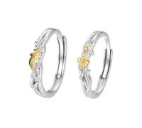 Anillo de madera de algodón de plata pura 999 (versión para mujer)