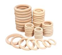 Anillo de madera sin terminar Anillos de madera maciza sin terminar, anillos 15-100MM for macramé, manualidades, aros, adornos, fabricación conectores(25mm 20PCS)