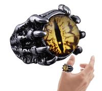 anillo de mal de ,Claw Eye Biker Jewelry Dragon Eagle Claw Punk Eye Ring | Anillo de motorista de de garra de dragón único gótico ajustable con apertura para accesorio de fiesta de disfraces de Hallow