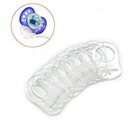 Anillo De MAM Botón De Silicona,10 Pack Transparente Adaptadores Anillo de Soporte de Silicona Anillo Chupete Bebé Clips para Chupete Simulado MAM NUK Estilo Botón