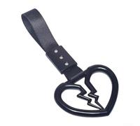 Anillo de mango de deriva de corazón roto para coches de parachoques, anillo de tracción ABS de repuesto con temática Tsurikawa, accesorio interior para vehículos (biack)