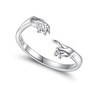 Anillo de mano de plata de ley 925 Creación de Adam Anillo cristiano religioso ajustable Anillo de joyería para mujeres y niñas