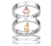 Anillo de mantra del dedo medio, anillo de joder y comenzar de nuevo, anillo de joder grabado divertido, anillo de joder mi trauma, anillo inspirador de banda de cola de dedo medio (A,US-7)