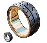 Anillo de metal hecho a mano para neumáticos de carreras, anillos de boda con patrón de banda de rodadura de neumático, anillos para hombres, regalo de joyería de coche genial, Metal, Sin piedras