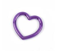 Anillo de metal soldado Anillo Herat de Metal acero inoxidable resistente 20 piezas for accesorios artesanales, hebillas anillo corazón multicolor 34 * 35mm(Purple)
