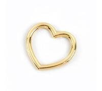 Anillo de metal soldado Anillo Herat de Metal acero inoxidable resistente 20 piezas for accesorios artesanales, hebillas anillo corazón multicolor 34 * 35mm(LightGold)