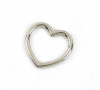 Anillo de metal soldado Anillos de macramé Metal negro/rojo/azul, hebillas anillo corazón, llavero con forma sólido multicolor for Decoración, 5 uds(Silver)