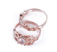 Anillo de mujer con corona de circonita y cristal Anillo de compromiso elegante con diamante de oro rosa Anillo de compromiso de boda Regalo de oro rosa, 10 creativTratamiento profesional