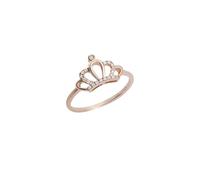 Anillo de mujer con corona vintage, anillos de diamante de 9 K/14 K/18 K, oro blanco para San Valentín