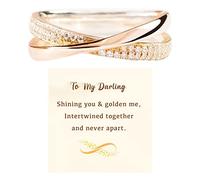 Anillo de mujer de plata 925 de oro rosa para mi darling anillos parejas anillos regalos para parejas anillos de dedo para mujeres anillos de dos colores regalos para ella, talla única, Metal, Sin
