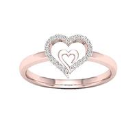 Anillo de mujer Gif Creative Jewelry Amor Compromiso Corazón a Corazón Anillos Traje de baño Ringelbadeanzug, 9, Circonitas, Sin piedra preciosa