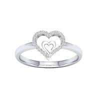 Anillo de mujer Gif Creative Jewelry Amor Compromiso Corazón a Corazón Anillos Traje de baño Ringelbadeanzug, 11, Circonitas, Sin piedra preciosa