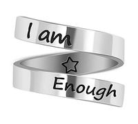 Anillo de Mujer Hombres,LucBuy Acero Inoxidable Seguir Adelante Grabado Regalos Inspiradores Anillos Ajustables Joyas Regalo para Cumpleaños Graduación