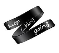 Anillo de Mujer Hombres,LucBuy Acero Inoxidable Seguir Adelante Grabado Regalos Inspiradores Anillos Ajustables Joyas Regalo para Cumpleaños Graduación