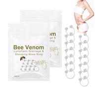 Anillo de Nariz Adelgazante y Drenaje Linfático de Veneno de Abeja, Juego de 14 Anillo Pérdida de Peso Elegante, Anillo de Aceite Esencial Adelgazante y Desintoxicante
