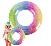 Anillo de Natación con Lentejuelas Infantil Flotador Hinchable Anillo de Natación para Niños y Niñas Rueda Hinchable Piscina de Flotador Inflable de Redonda Playa Juguetes para Fiesta Verano Arcoíris