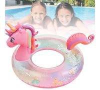 Anillo de natación de unicornio, anillo de natación inflable de unicornio, goma transparente para piscina a prueba de fugas inflable para niños de 4 a 5 años (rosa)
