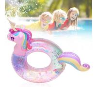 Anillo de Natación Unicornio,Flotador Inflable de Unicornio para Piscina, Diversión Piscina Flotadores, Verano Fiesta Decoraciones para 5-9 años