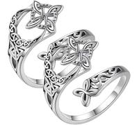 Anillo de nudo de bruja, anillo de nudo de protección de brujas, anillo de plata de ley 925 para mujer, Metal, Circón